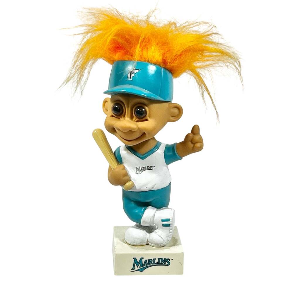 Vintage Russ Florida Marlins MLB Baseball Troll Bobblehead 1992 Orange